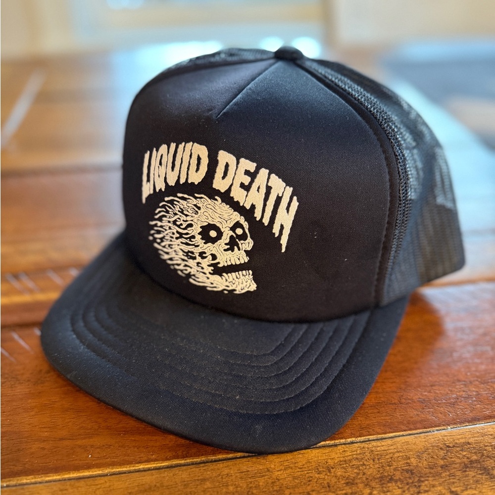 Liquid Death Black Trucker Hat